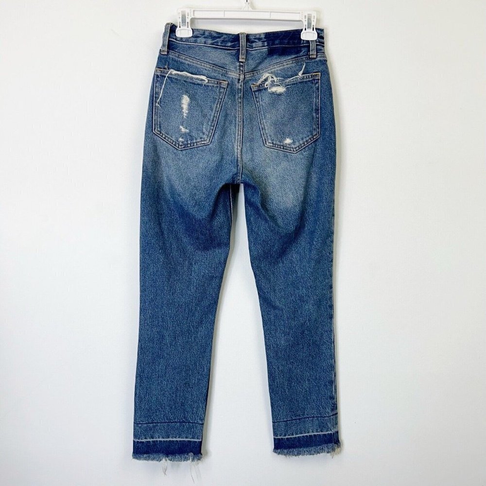Abercrombie Fitch Annie High Rise Girlfriend Jeans Womens Size 25 Ankle Destoyed - Picture 2 of 10